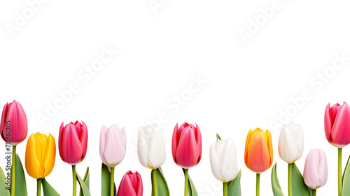 many tulips copy space isolated on the white background png image