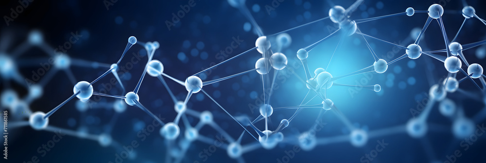 Abstract connection molecules transparent hydrogen H2 with blue background Abstract connection molecules transparent hydrogen H2 with blue background