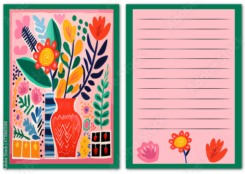 Postcard with flowers