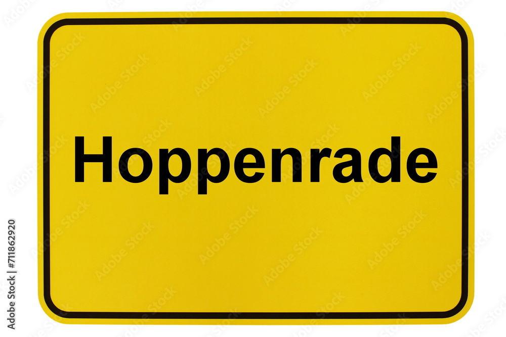 Illustration eines Ortsschildes der Gemeinde Hoppenrade in Mecklenburg-Vorpommern Illustration eines Ortsschildes der Gemeinde Hoppenrade in Mecklenburg-Vorpommern