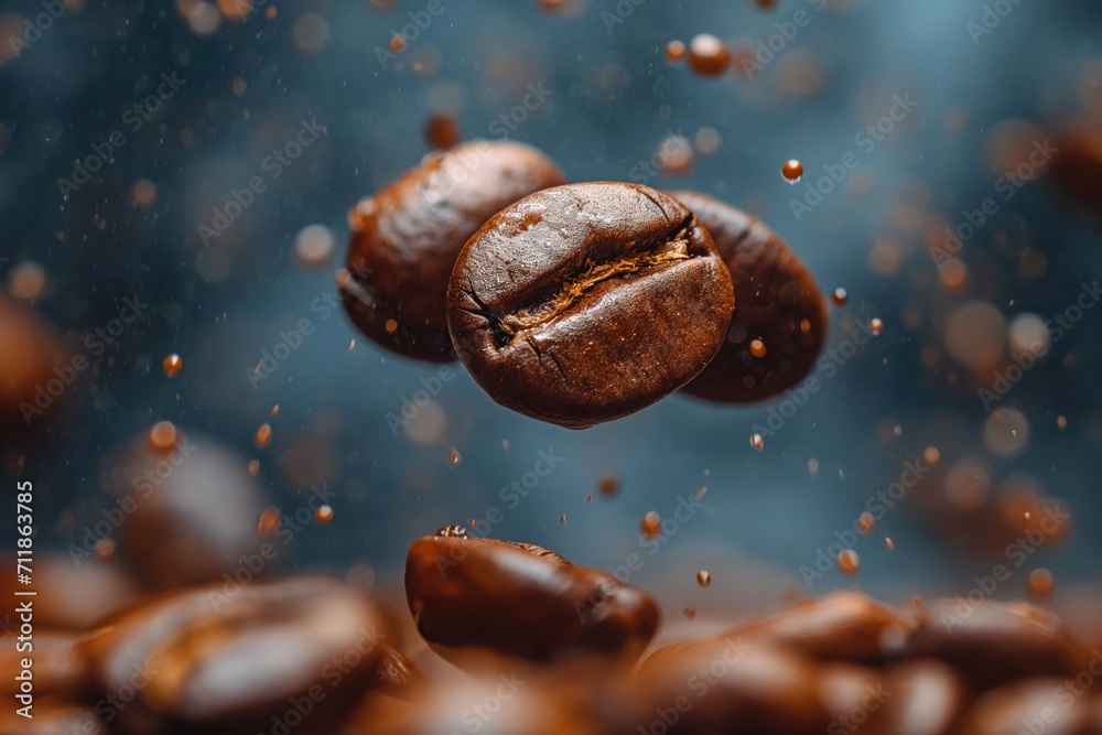 Grains de café gros plan ralenti. Coffee beans close-up slow motion. Grains de café gros plan ralenti. Coffee beans close-up slow motion.