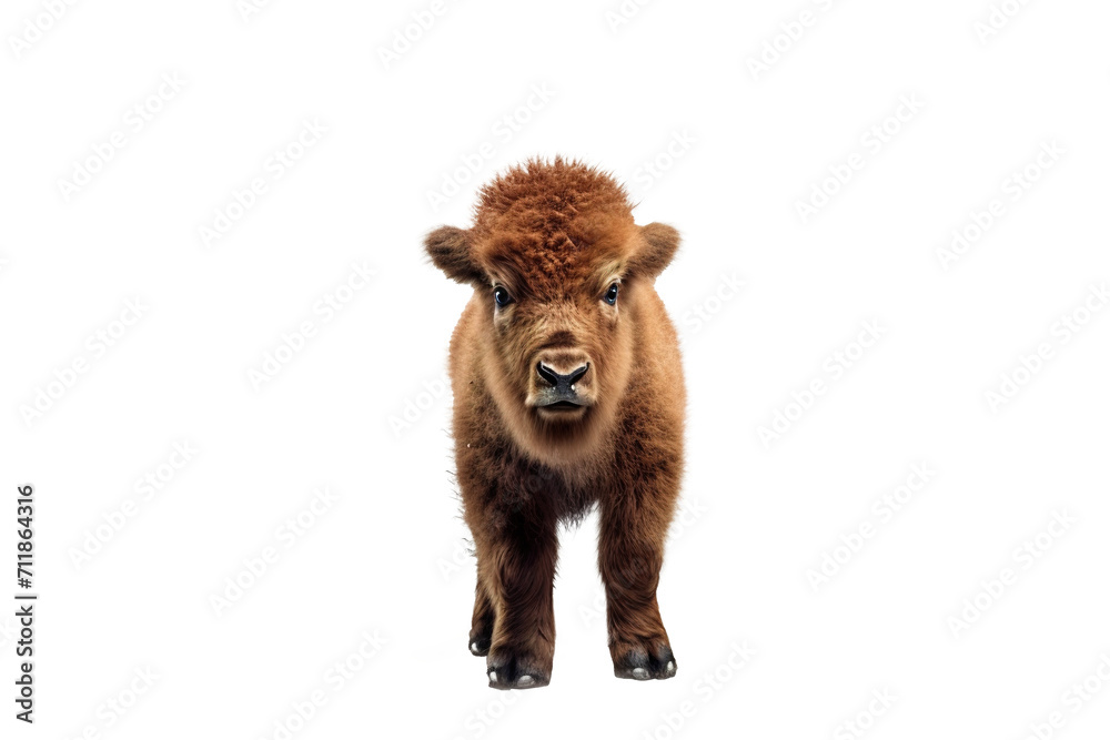Fototapeta premium A baby bison Generative AI