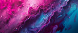 A mesmerizing blend of magenta and violet creates a dynamic and abstract portrayal of fluidity and colorfulness in this stunning close-up of a vibrant liquid