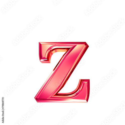 Pink symbol with bevel. letter z