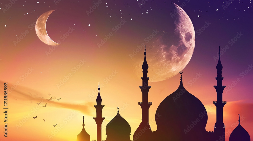 Ramadan, Muslim. Holy month.  Date. Mosque view. Prayer. Fast.