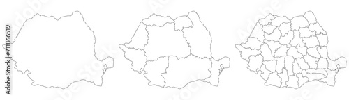 Romania map. Map of Romania in set photo