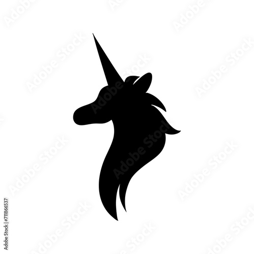 silhouette of unicorn head