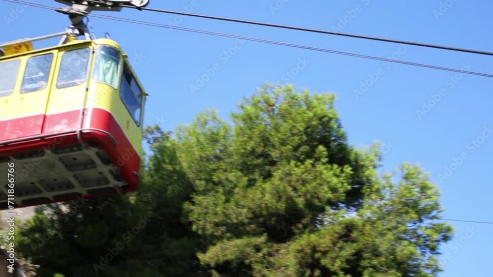 Funicular travels through places with destroyed iron-concrete shield Funicular travels through places with destroyed iron-concrete shield
