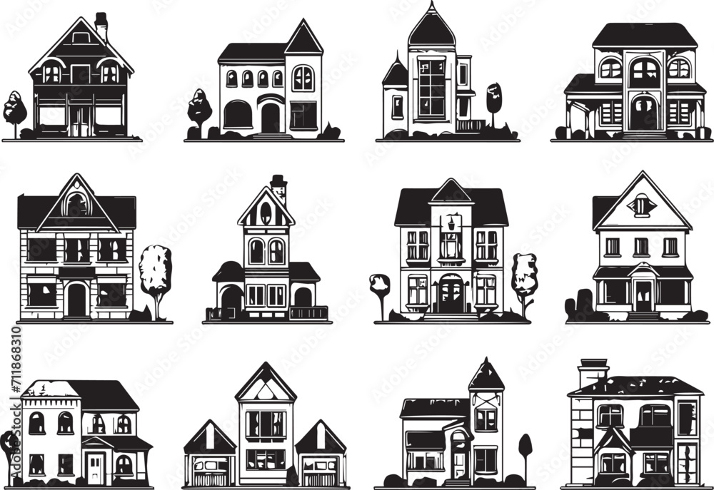 House set. Vector illustration