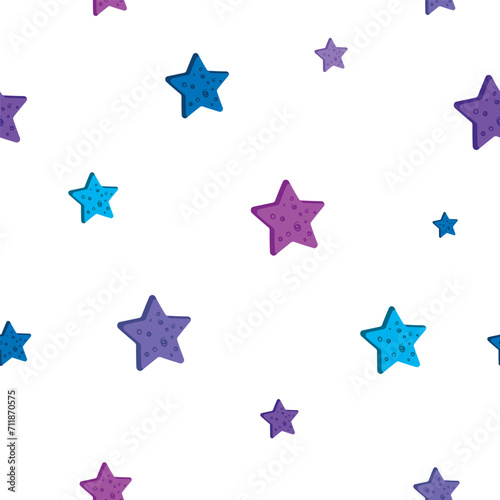 Seamless pattern with stars. Vector background for gift wrapping paper, fabric, clothes, textile, surface textures, scrapbook.