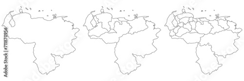 Venezuela map. Map of Venezuela in set in white