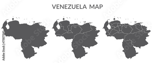 Venezuela map. Map of Venezuela in set