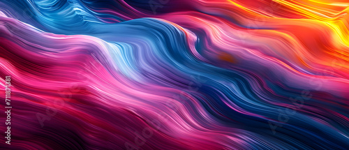 An electrifying burst of abstract colorfulness radiates from a mesmerizing fractal art painting, illuminated by vibrant waves of light