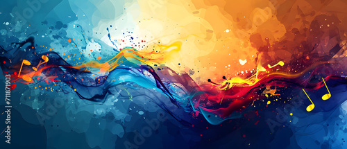 Vibrant hues dance across the canvas, evoking a sense of modern artistry and abstract expression in this colorful painting photo