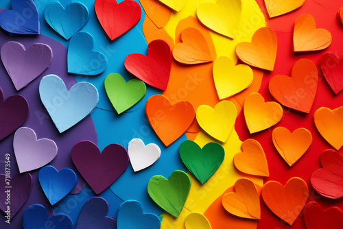 Valentines day, multicolor rainbow abstract heart design photo