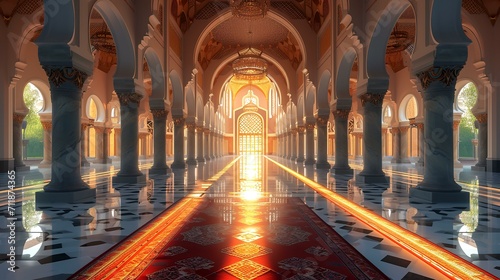 Interior of the Hassan II Mosque in Casablanca, Morocco photo