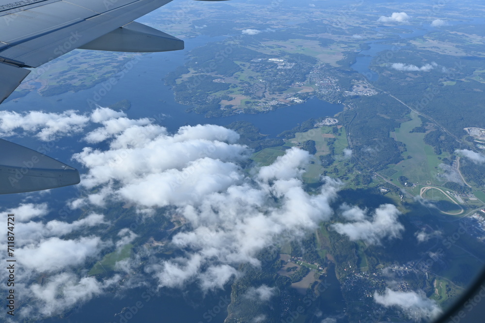 Obraz premium Aerial view from an airplane 