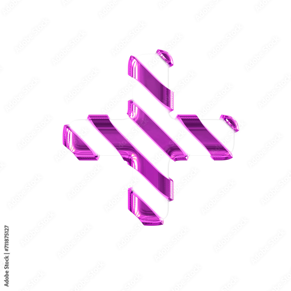 White symbol with thin purple diagonal straps White symbol with thin purple diagonal straps