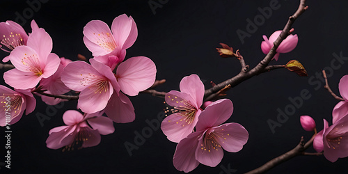 Beautiful cherry blossom branch of Sakura tree
