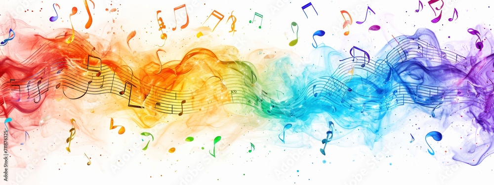 Colorful music note wave, embodying the spirit of street music festivals.
