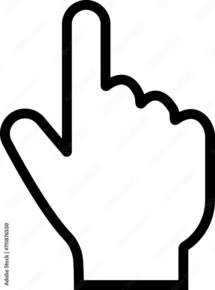 hand with index finger icon in flat style. isolated on transparent ...