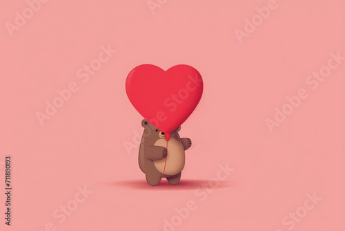 Cute cartoon Bear with Heart