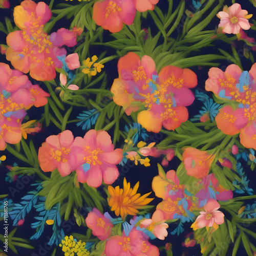 Acacia Flowers Seamless Pattern © Rosa