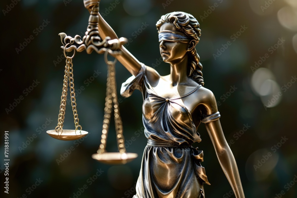 Lady Justice Statue Holding Scale of Justice