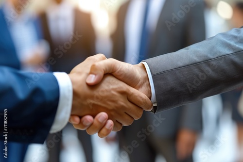 Close-Up Handshake, Two People Shaking Hands
