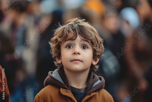 Young Boy Gazing at Sky