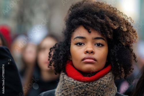 Woman Wearing Scarf Around Neck