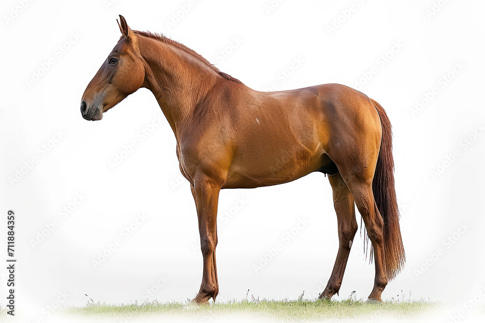 Fototapeta premium Brown Horse Isolated on White
