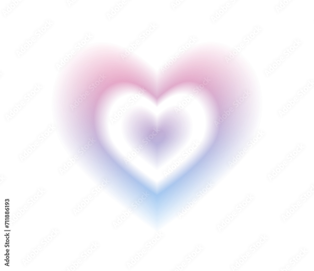 Blurry pink heart aura. Trendy y2k style. Vector illustration