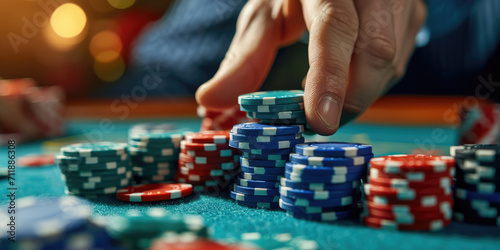 close-up of a man who plays poker 