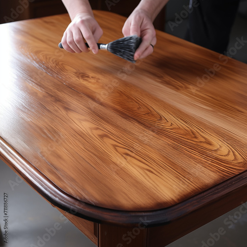 person working on a table