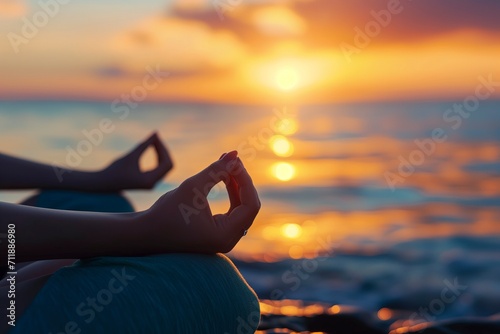 Sunset Meditation on Seashore