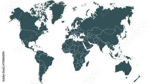 World map. Color modern vector map. Silhouette map © Pavel