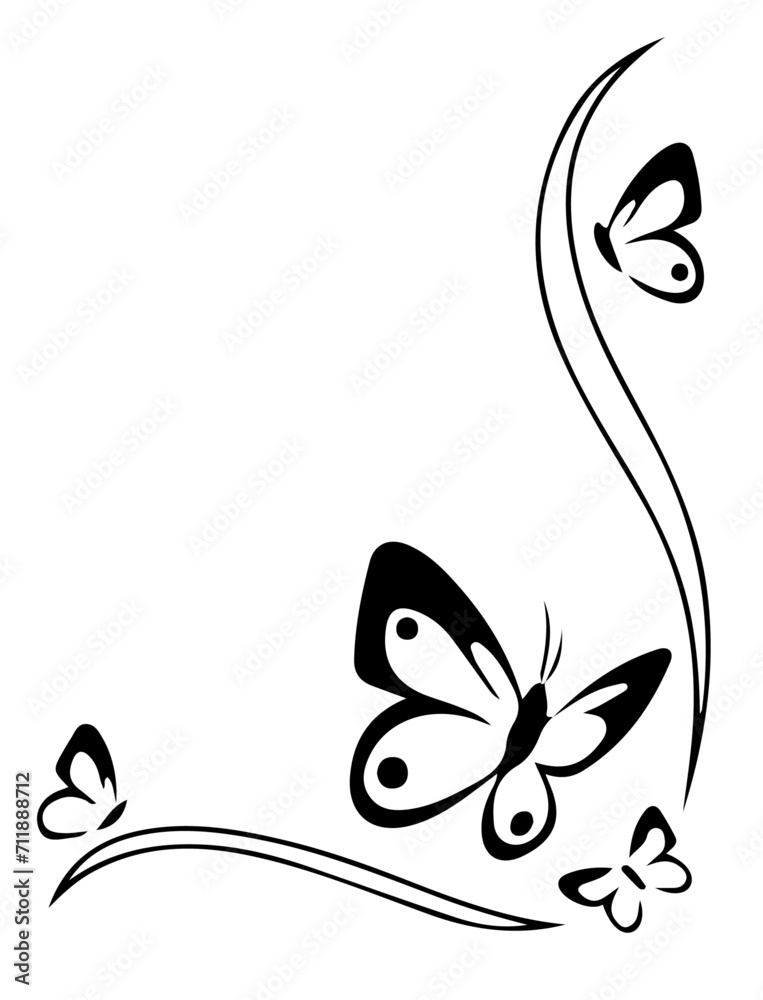 SILUETA MARIPOSA , VECTORES , GRAFICOS
