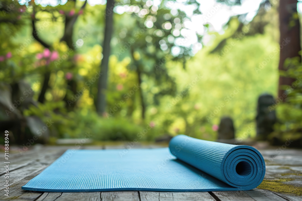 Tranquil Yoga Setting with Yoga Mat Tranquil Yoga Setting with Yoga Mat