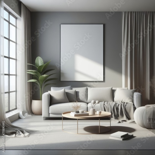 Serenity in Simplicity  Soft Grays and Whites Dominate the Minimalist Living Room