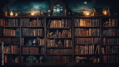 the ideal library with books old style