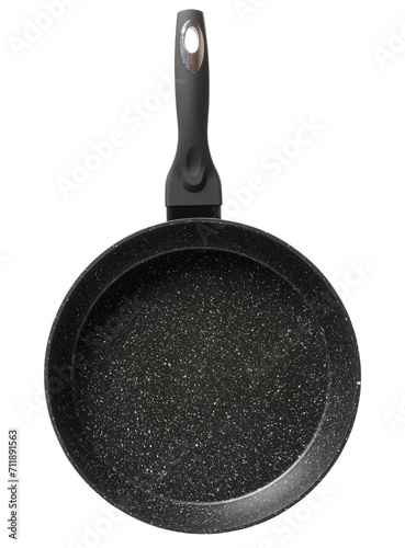 New black empty round non-stick frying pan