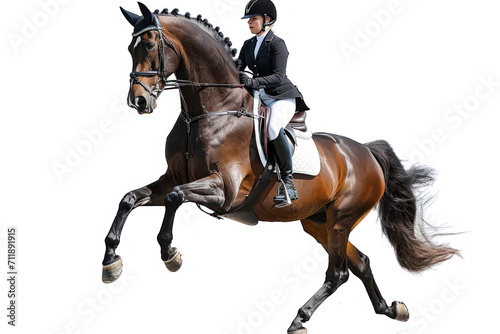 Equestrian sport - dressage (isolated on white) © Kateryna