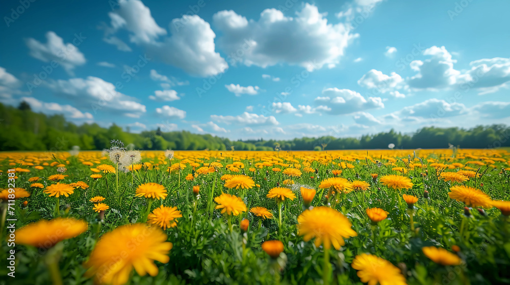 Fototapeta premium Dandelion field