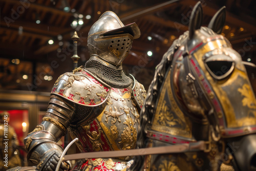 Armored knight and horse at the Musee de l Armee (Army Museum), Paris
