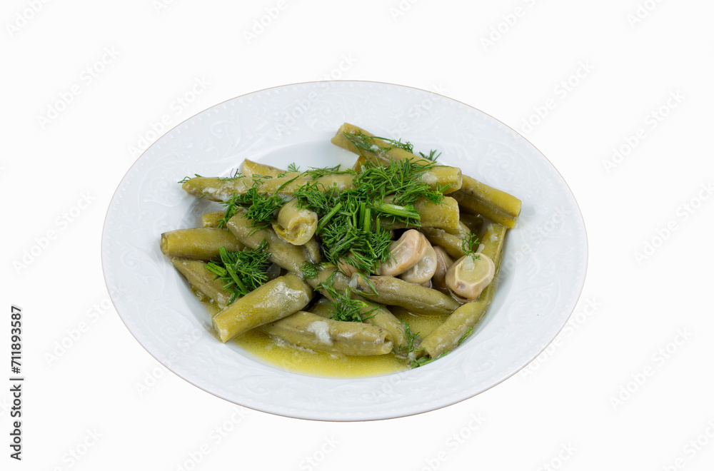 Turkish Food Broad Beans, Dill and Olive Oil / Zeytinyagli Bakla. Turkish Food Broad Beans, Dill and Olive Oil / Zeytinyagli Bakla.