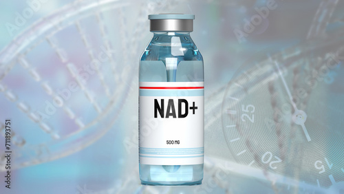 The Nicotinamide adenine dinucleotide (NAD+) for medical or sci concept 3d rendering. photo