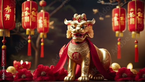 chinese new year background, year of the dragon
