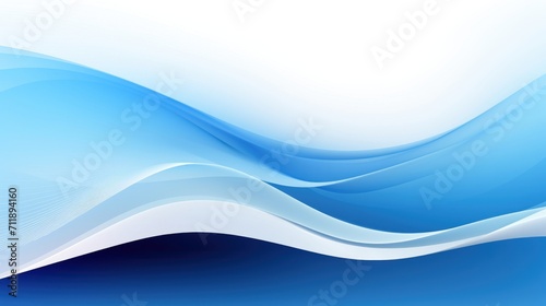 Abstract Blue and White Curve Lines Graphic Poster AI Generated