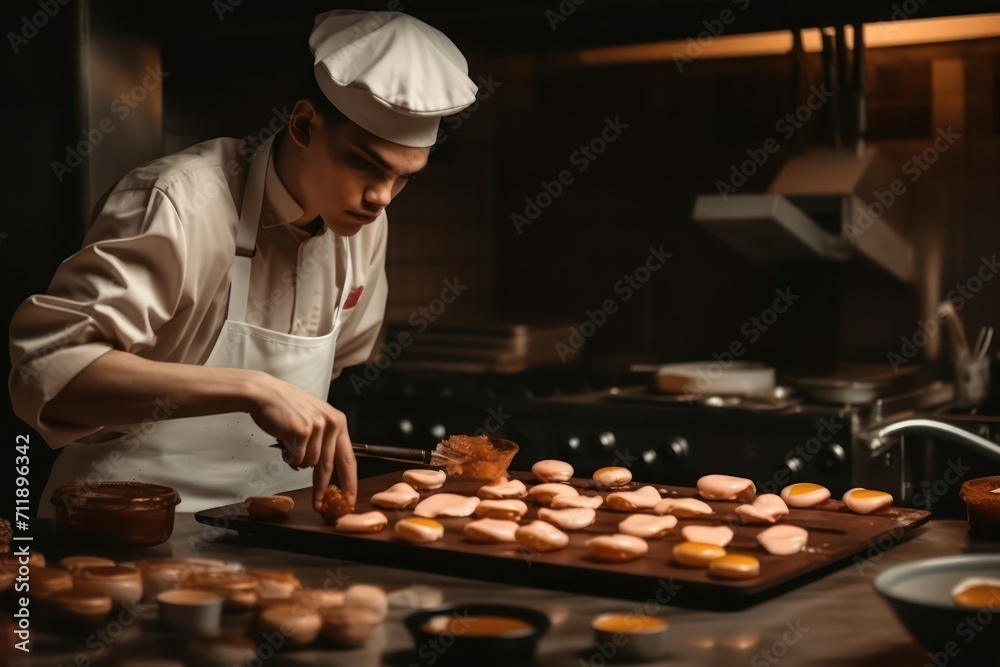chef preparing food, man in the kitchen, man in the restaurant chef preparing food, man in the kitchen, man in the restaurant